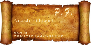 Patsch Filibert névjegykártya